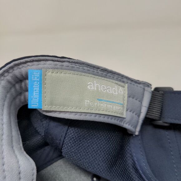 Ahead Men's Strapback Hat Blue Adjustable RHO Wealth Advisors Embroidered Logo - Picture 9 of 10